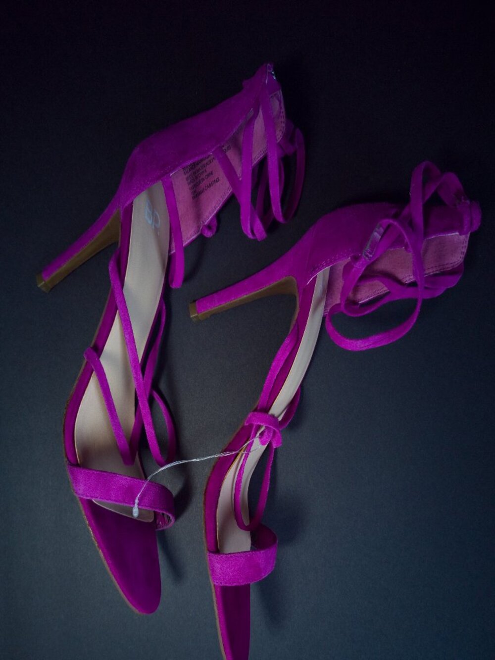 10M dark magenta purple BP Alexy Strappy Suede Sandals high heels shoes women's